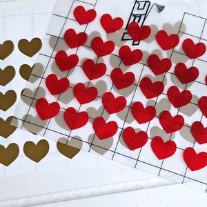 50 kleine Herz-Aufkleber 6mm x 6mm | Bogen Herz Sticker | Set aus 50 kleinen Herzen