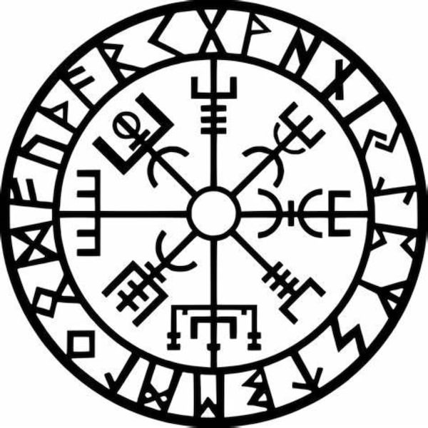 Vegvisir- The viking compass-runic compass sticker decal for cars-laptops- walls