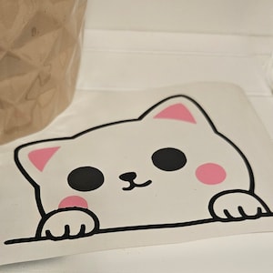 Cute kawaii style cat cartoon character decals for mirror wall laptop