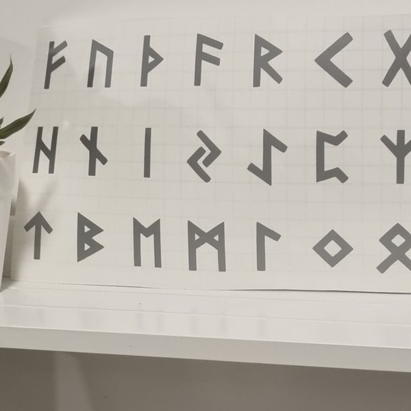 Full set of 24 Rune decals - Norse viking rune decals