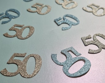 50 x 50th table glitter confetti