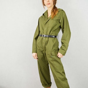 Unisex Vintage Green Military Boilersuit Jumpsuit Coveralls image 1