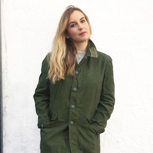 1960s Vintage Army Jacket Green M59 Swedish Worker Field Jacket image 1