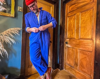 Unisex French Workwear Coveralls Railroad Navy Blue - Herringbone Cotton - XS S M L Xl - Boilersuit