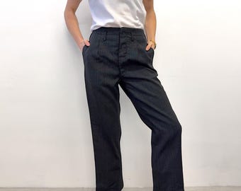 Vintage Japanese 1920s High Waisted Pinstripe Suit Trousers