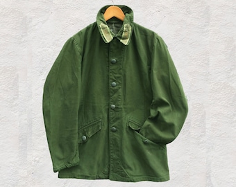 Rare veste de campagne verte olive des années 60/70 pour les travailleurs de l'armée suédoise M59