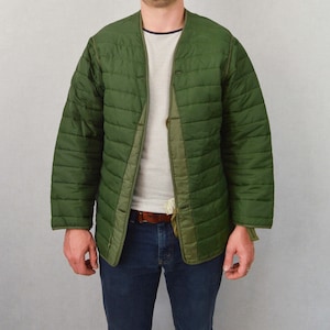 Military Quilted Padded Parka Jacket Liners Greek - Green