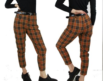 mustard tartan trousers
