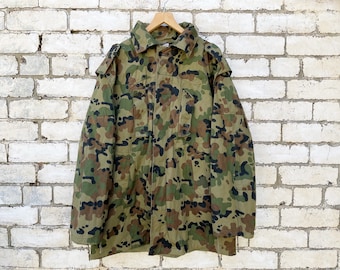 Seltene Vintage Kaltwetter Parka Jacke - 1980er Jahre Tarnjacke mit Blattmuster - S M L Xl 2xl