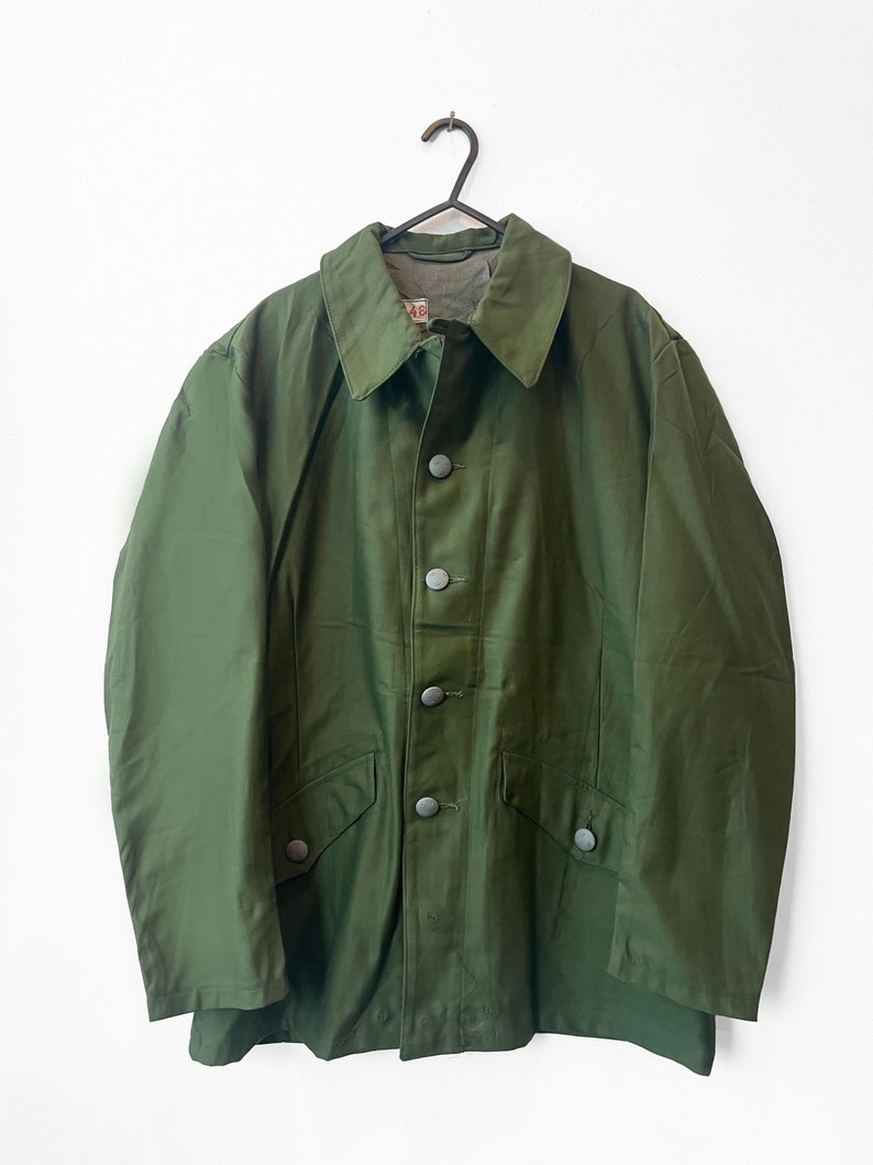 1960s Vintage Army Jacket Green M59 Swedish Worker Field Jacket image 9