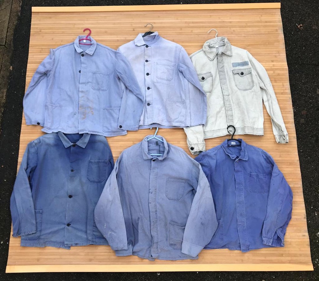 ジャケット・アウター 50s French Vintage Light Blue Work JKT 50's] French Vintage Blue Thin Twil Work Jacket 
