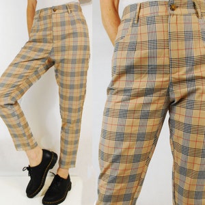 Tartan Plaid Check Chino Capri Pants/Trousers image 1