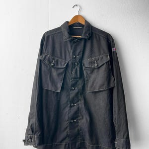 Vintage British Camo Shirt Charcoal Black - S M L Xl