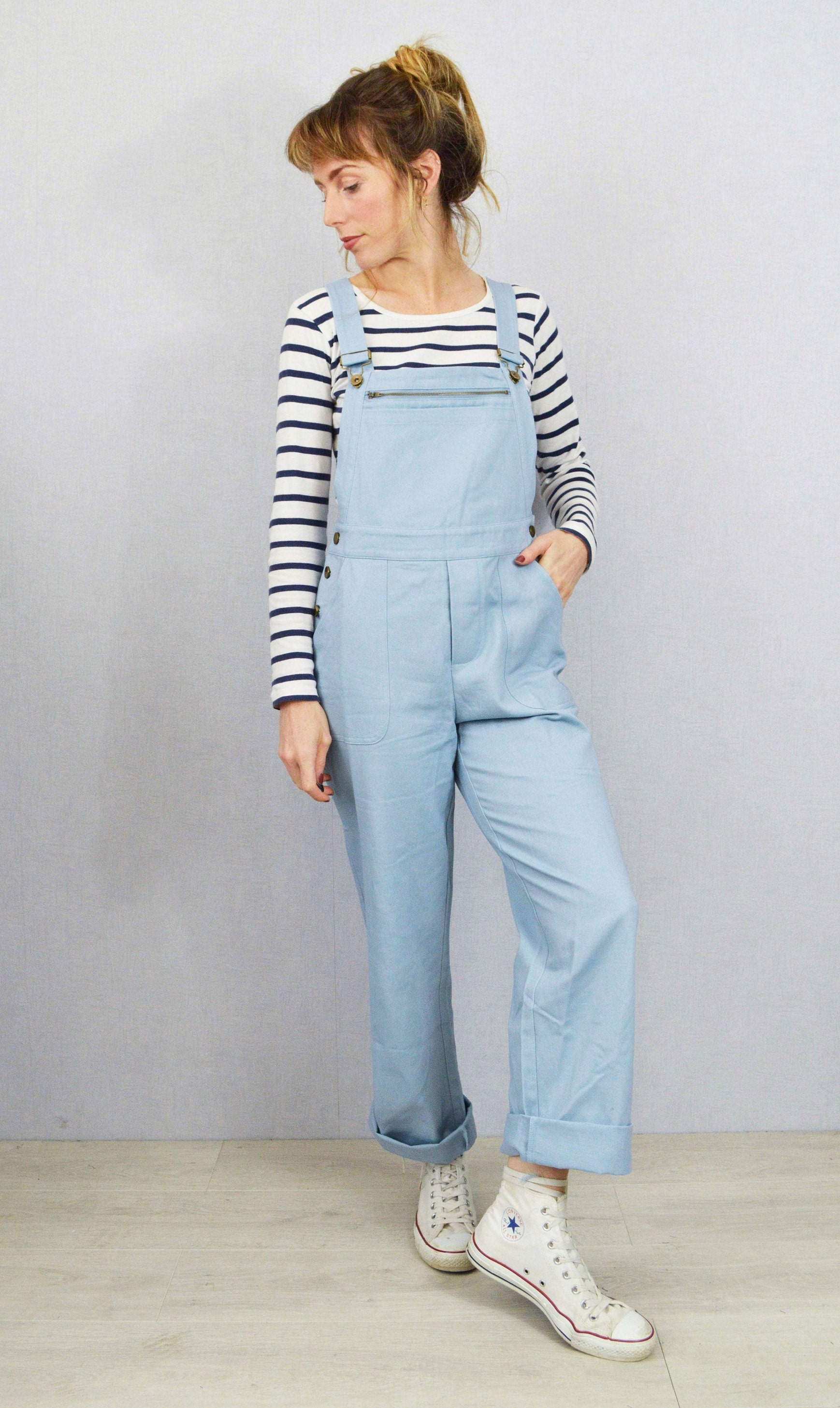 Womens light cheap blue dungarees