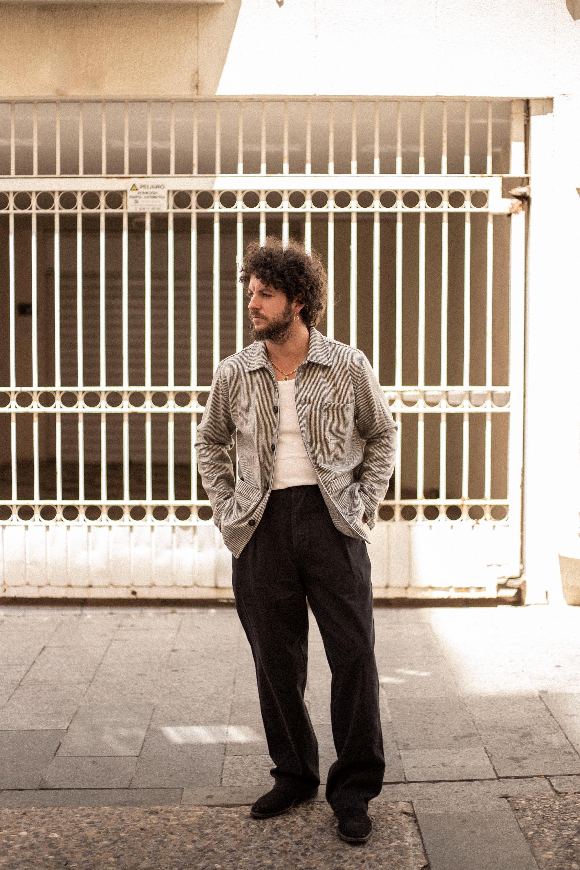 60s Wool Stripe Black & White Prison Jacket - Chore Workwear Coat ...