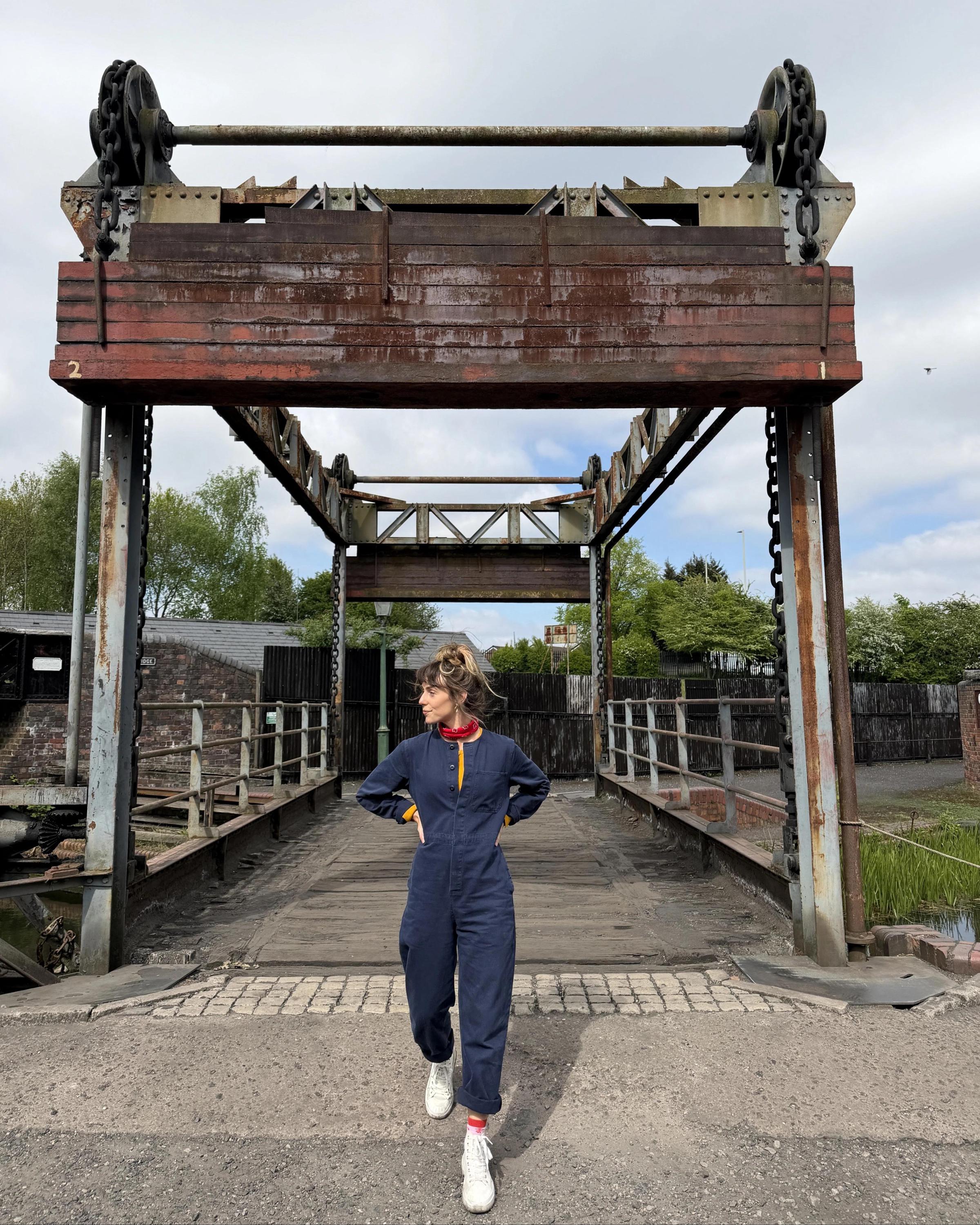 60s Style French Workwear Jumpsuit - Vintage Faded Collarless