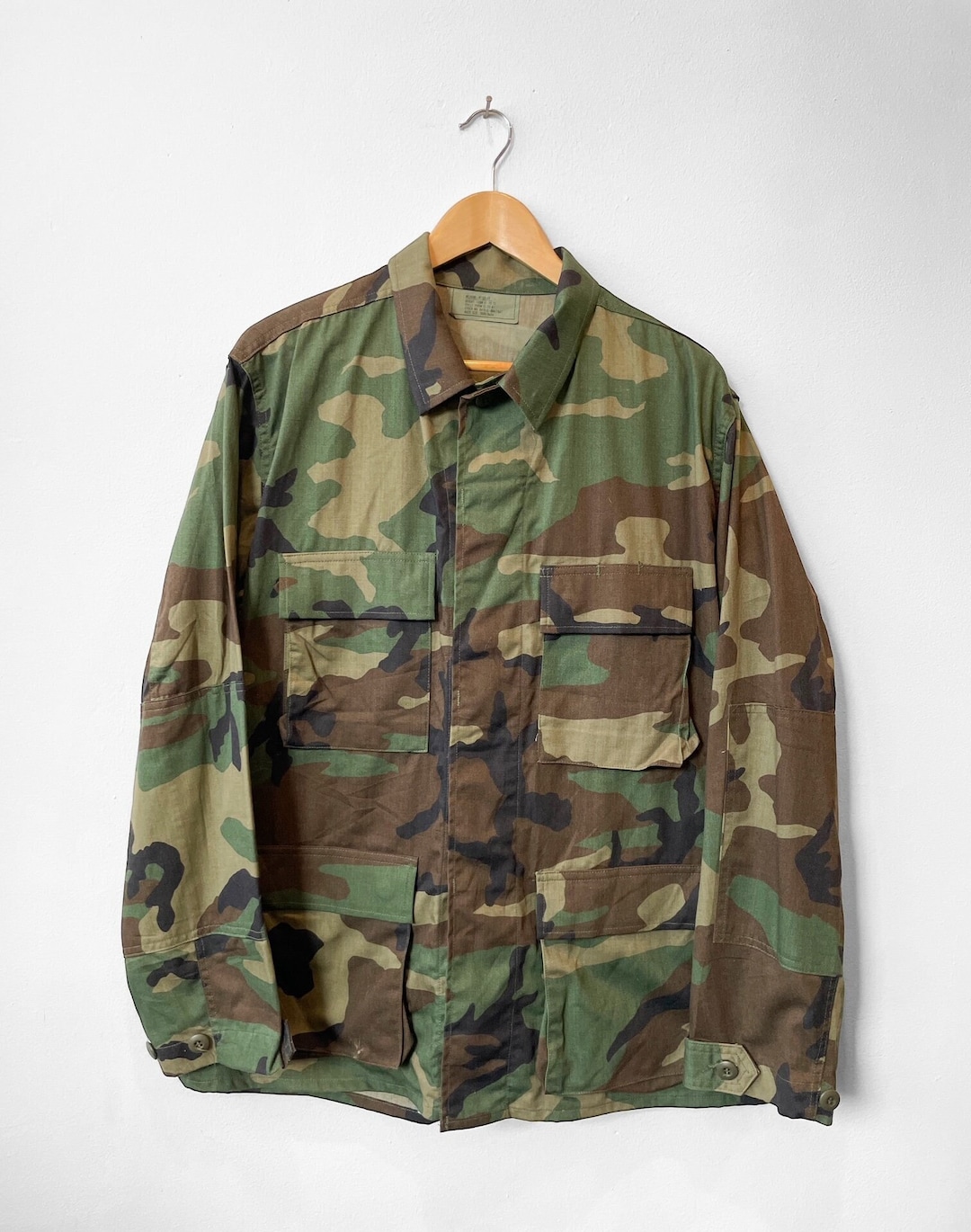 USA Vintage 90s Camo Army Shirt Jacket Grunge Khaki - S M L USA Vintage 90s Camo Army Shirt Jacket Grunge Khaki - S M L