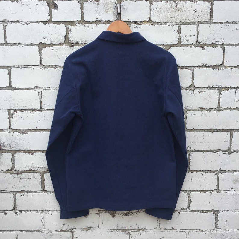 60s Style French Navy Blue Cotton Twill Canvas Chore Jacket - Etsy