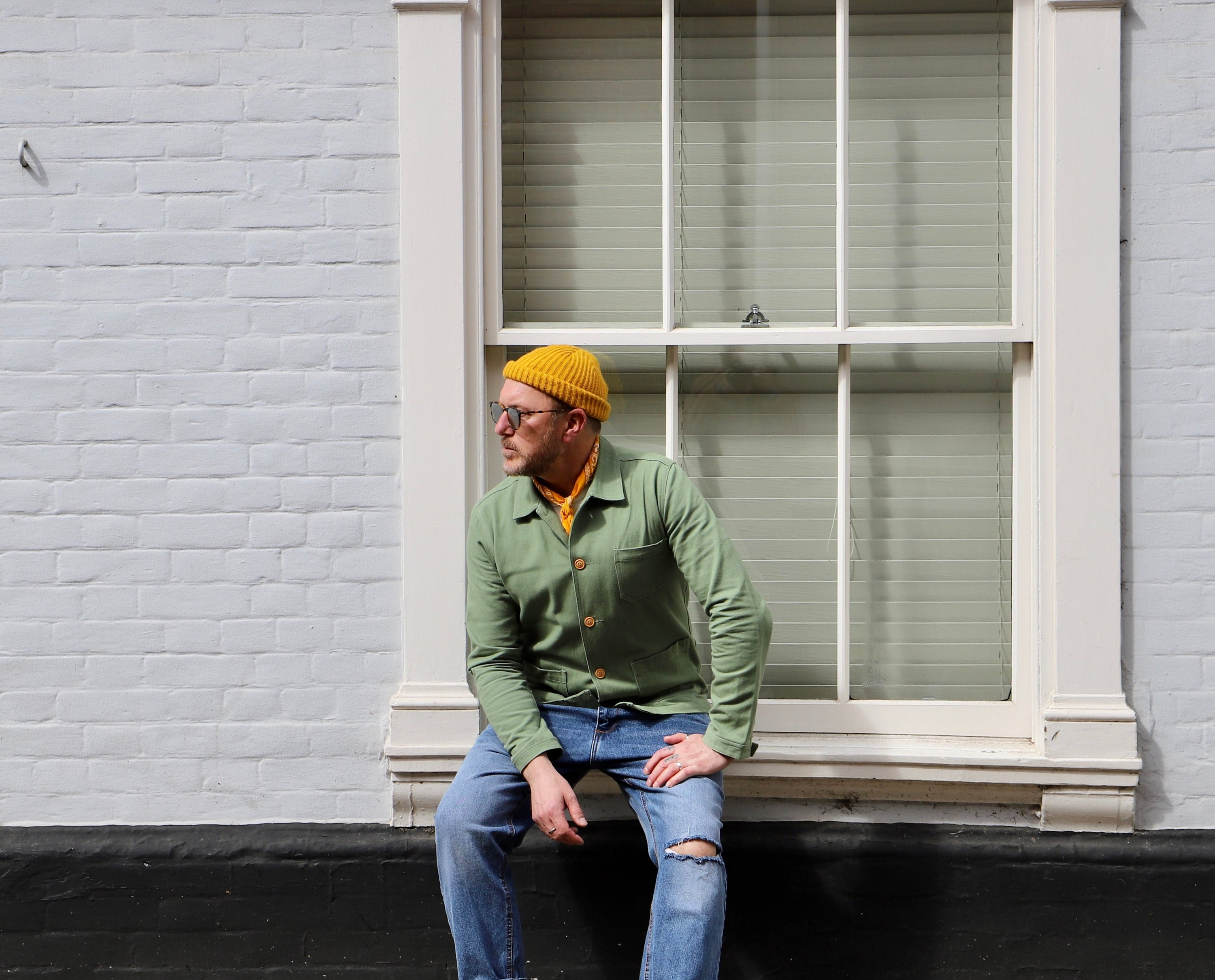 60s Style French Pistachio Green Cotton Twill Canvas Chore Jacket
