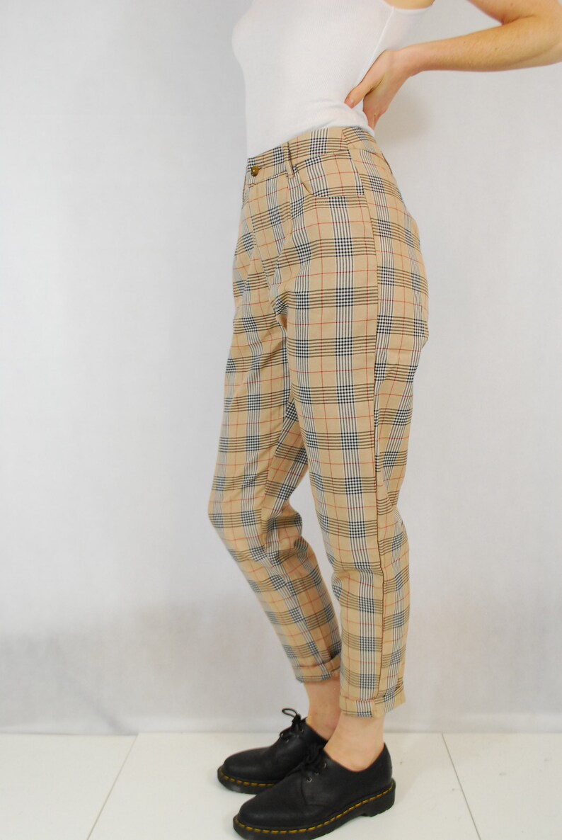 Tartan Plaid Check Chino Capri Pants/Trousers image 7