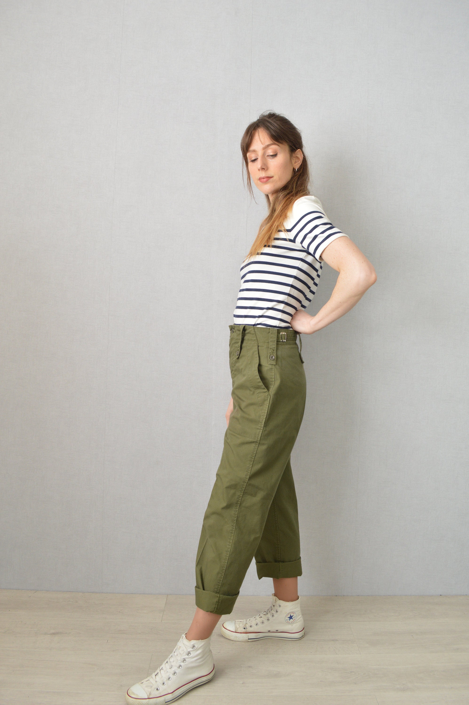 Vintage Mens British Army Issue Work Trousers - Olive Green Vintage Mens British Army Issue Work Trousers - Olive Green