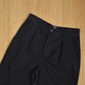 Pantalones de trabajo franceses negros con estampado de espiga - Pantalones de pierna recta - Algodón suave y relajado con aspecto desgastado - Varias tallas