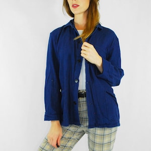 Vintage Unisex French EU Chore Jacket Navy Blue - Cotton - Various Sizes