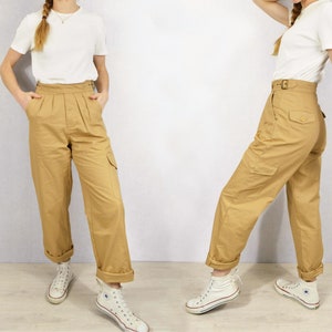 Unisex High Waisted Gurkha Pants 100% Cotton 1950s Army Style Trousers ...
