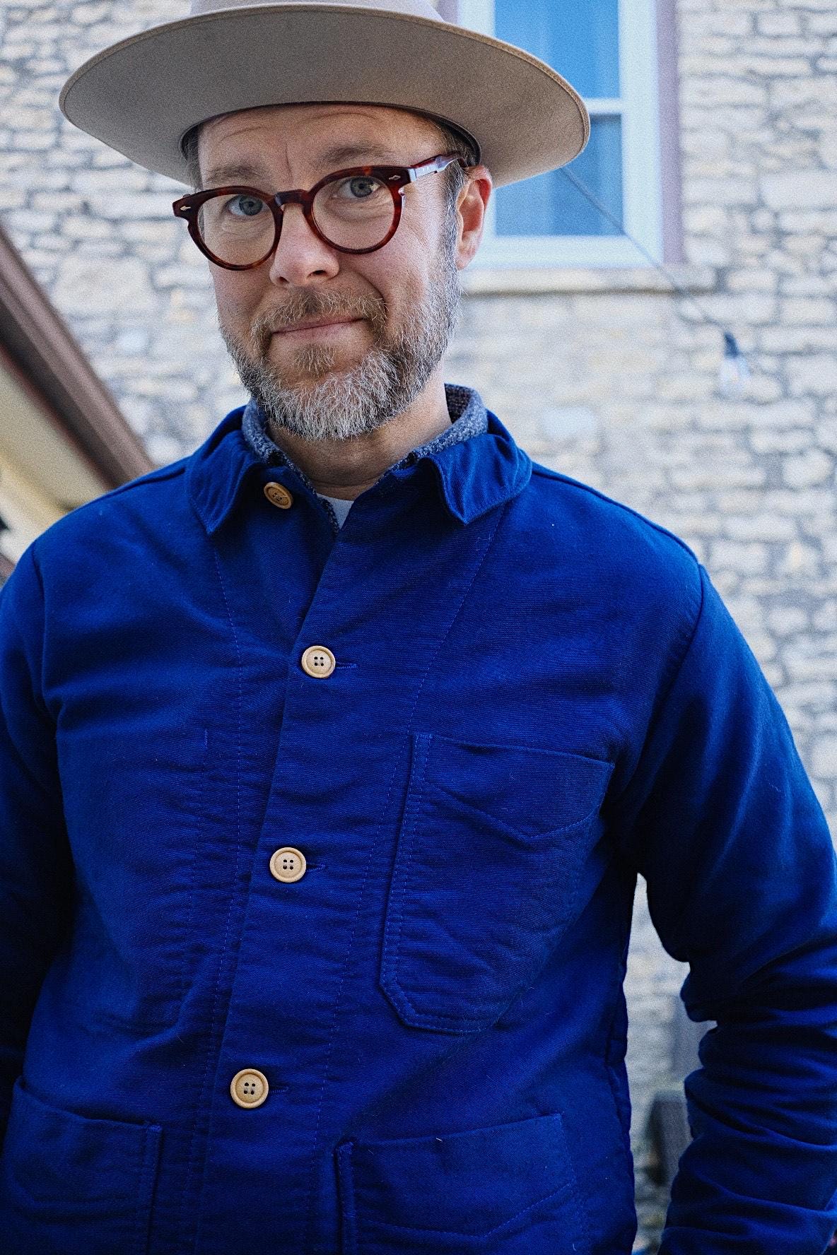 1950s Navy French Workwear Jacket - Made in England- Navy