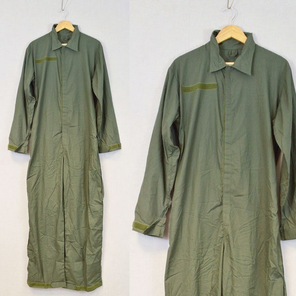 Unisex vintage werkkleding overall lichtgewicht leger / jumpsuit / ketelpak olijfgroen