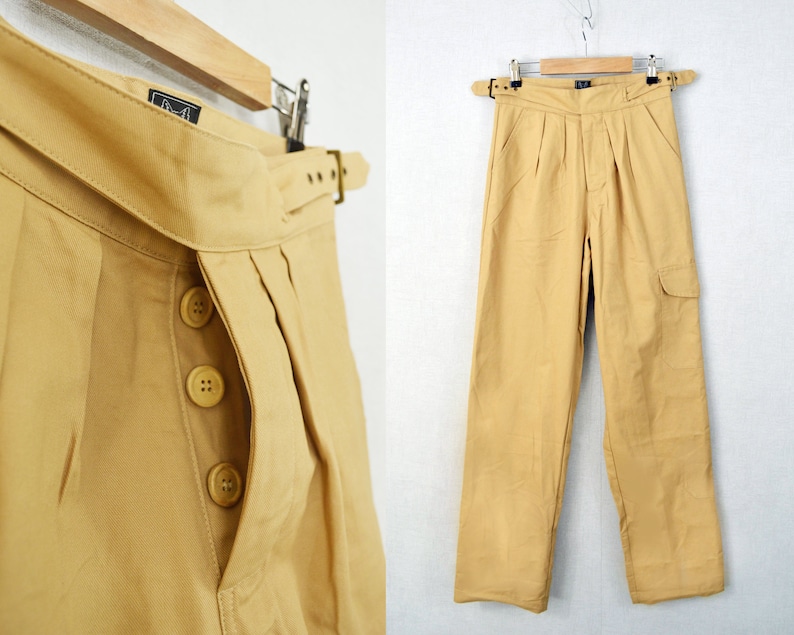 British Military Gurkha Pants - 1950s Army Style Cotton Trousers