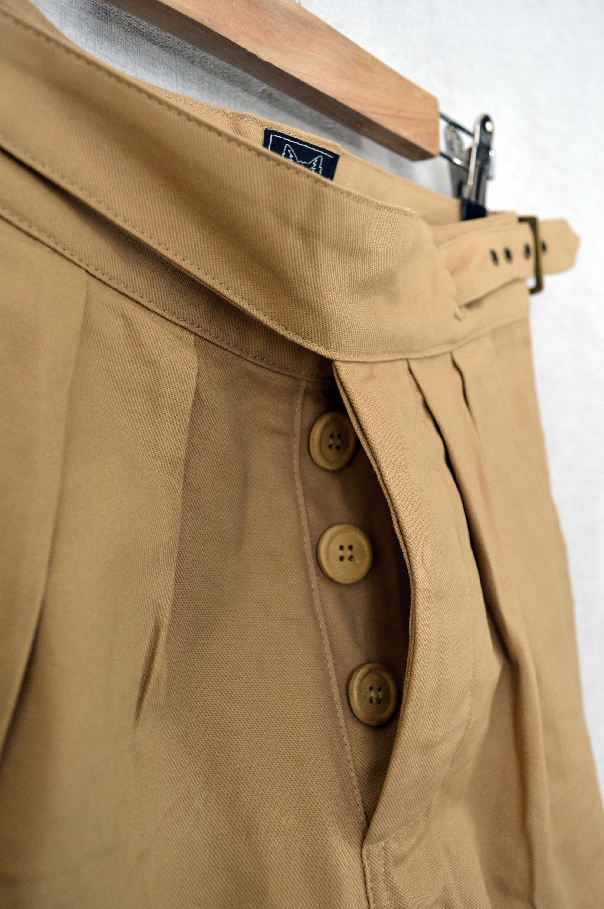 Gurkha Pants British Military 1950s 7oz Army Trousers Belted