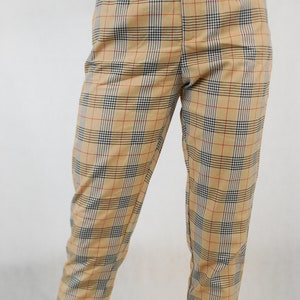 Tartan Plaid Check Chino Capri Pants/Trousers image 8