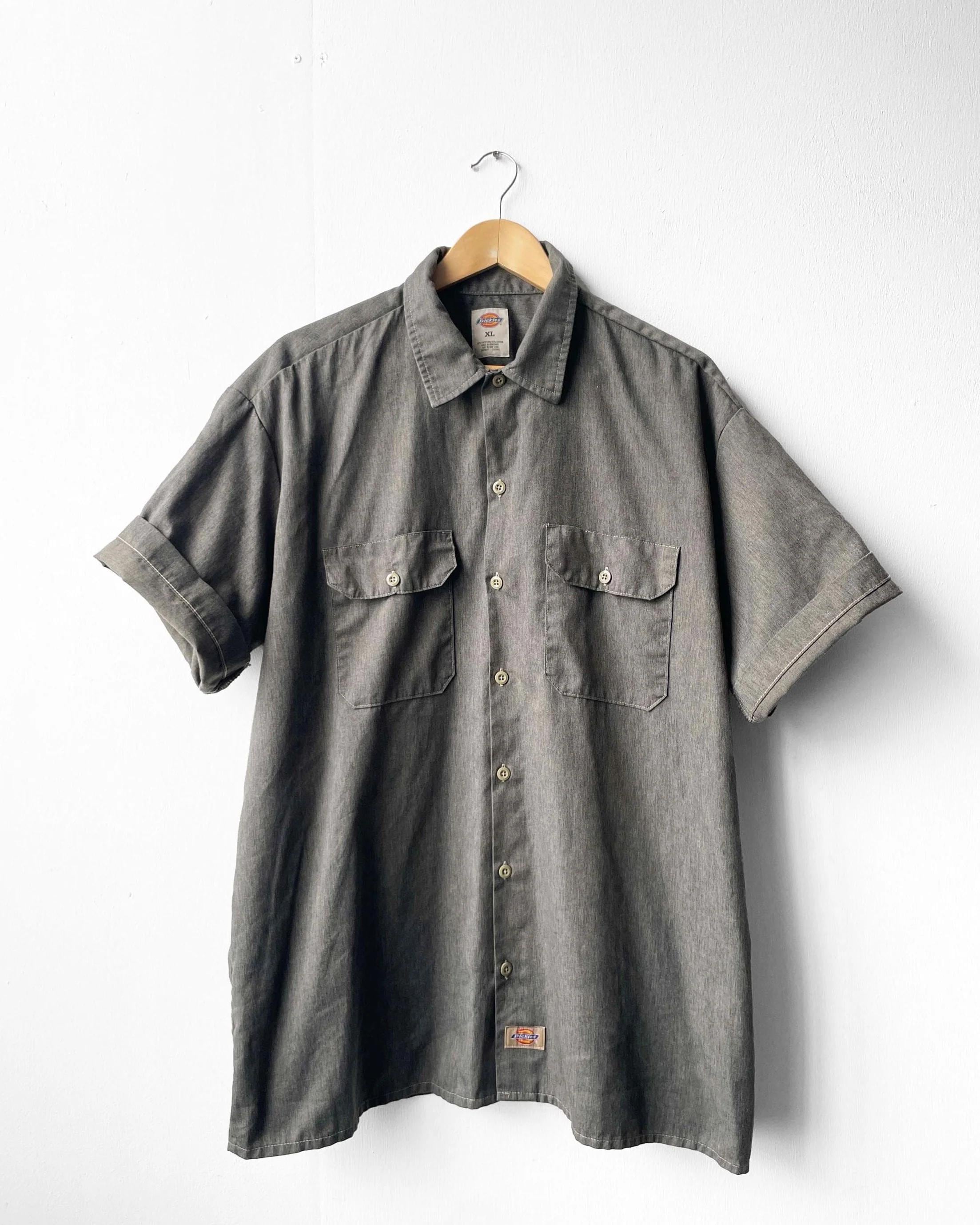 Vintage Dickies Work Shirt - Short Sleeved Grey Shirt - Etsy