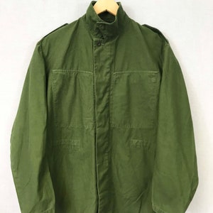 Vintage Army Green Chore Jacket 100% Cotton Swedish Military All Sizes ...