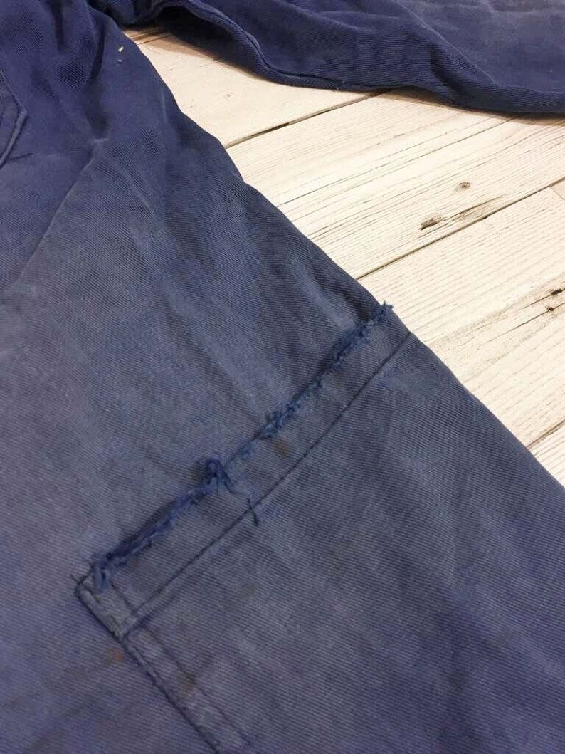Vintage 1960s Faded Chore EU French Worker Jacket Blue  Sizes image 6