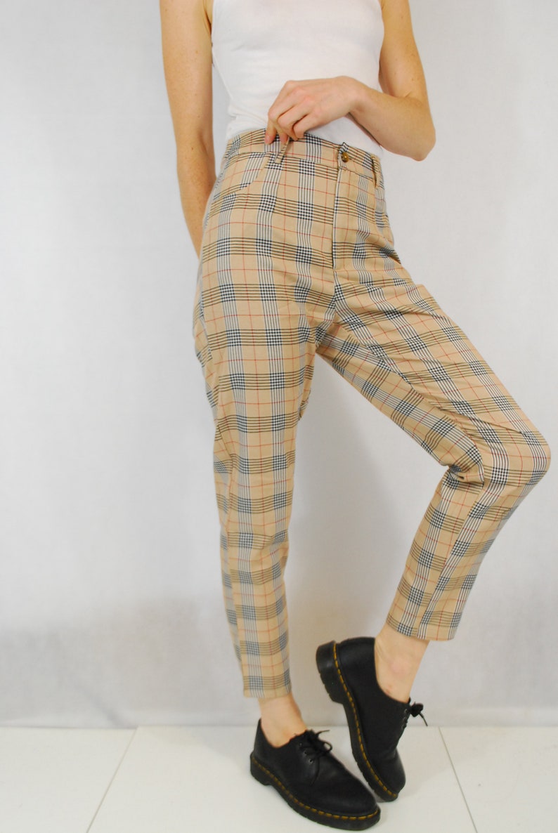 Tartan Plaid Check Chino Capri Pants/Trousers image 5