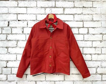 Made in England Moleskin Cotton Chore French Workwear Jacket