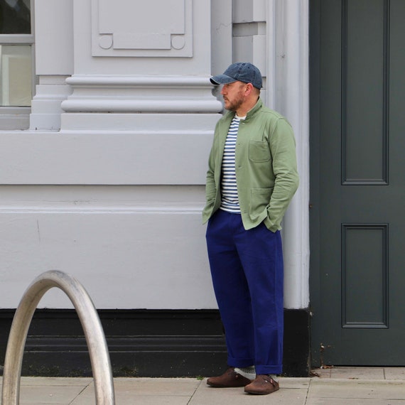 French Work Pants - Straight Leg Trousers - Navy Blue French Work Pants - Straight Leg Trousers - Navy Blue