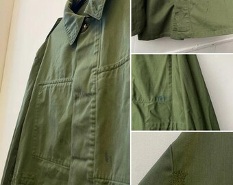 roundabout　Military Serge Chore Jacket Vintage 60s Chore Jacket Sanfor Spilag Khaki Workwear - Etsy