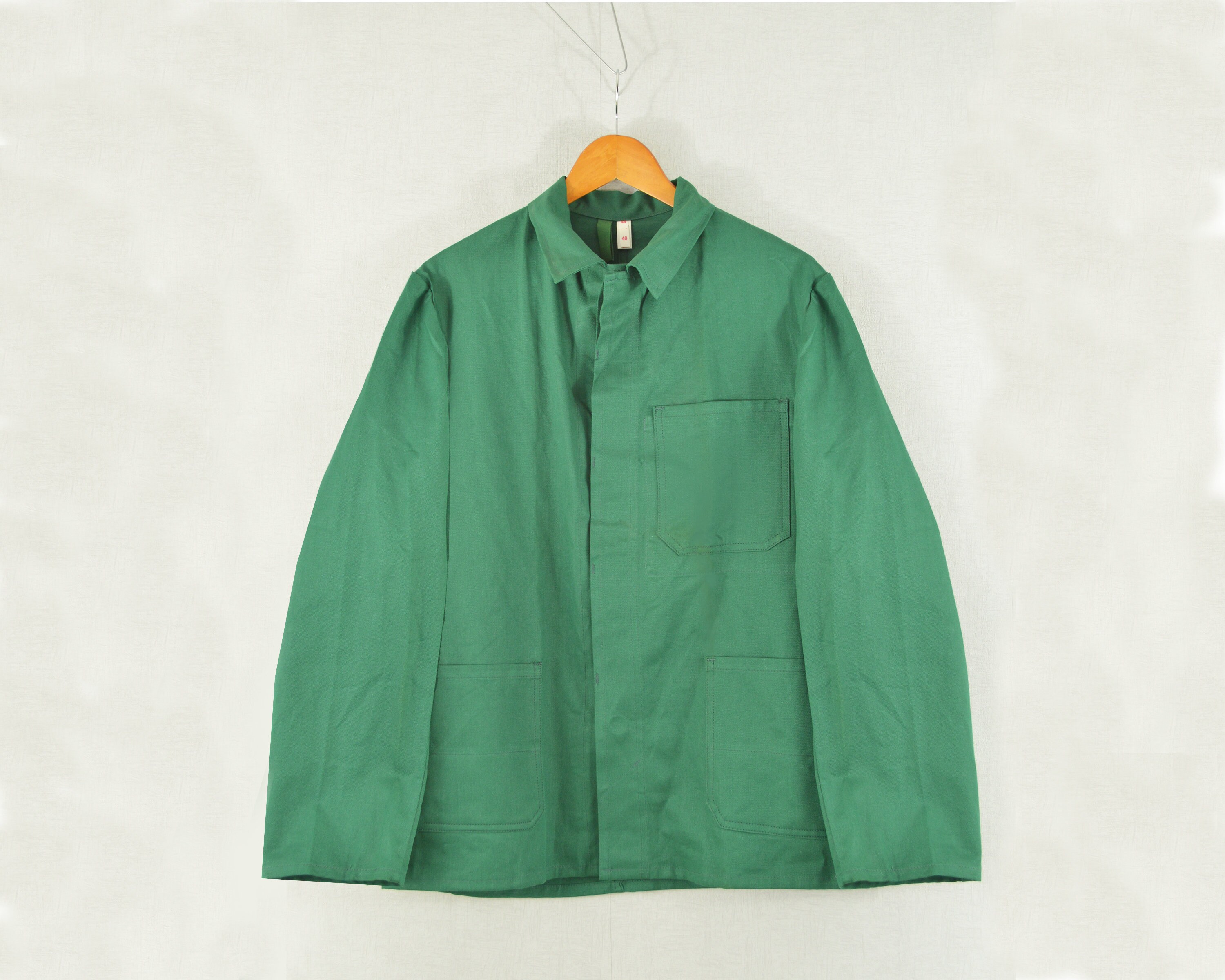 Image of Vintage French Cotton Chore Worker Work Jackets Green - All Sizes