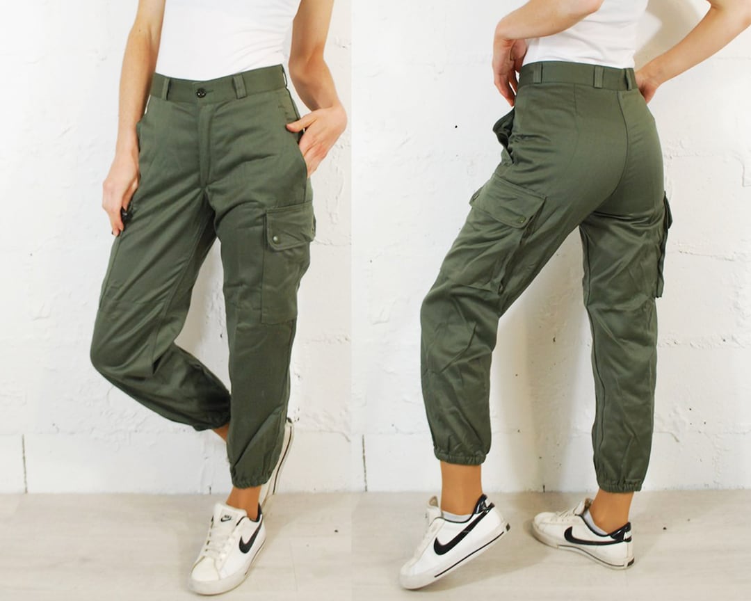 Buy STAIGHT MULTI POCKET GREEN CARGO PANTS for Women Online in India