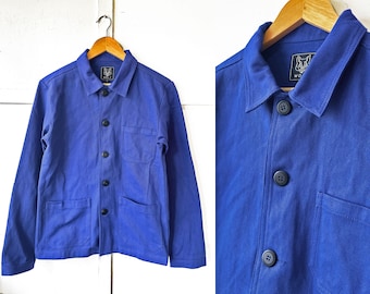blue workman's jacket