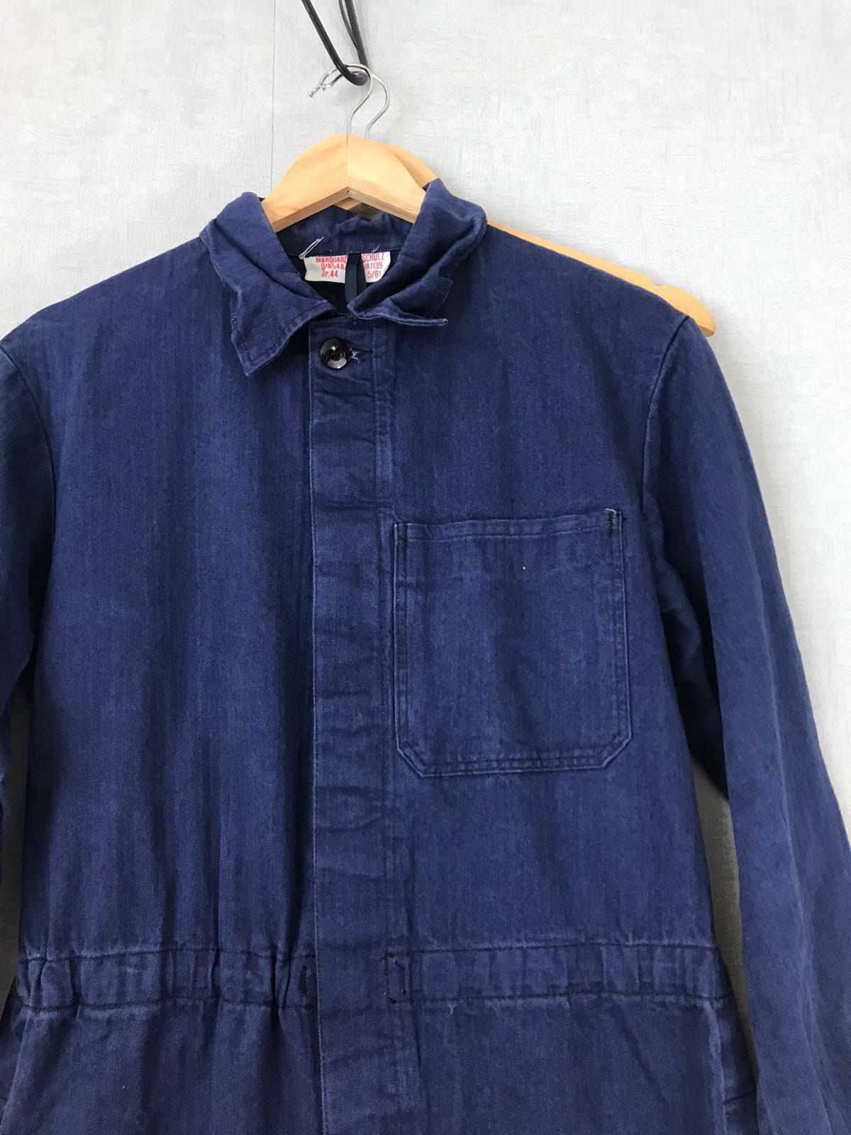 Vintage French Workwear Railroad Overalls Navy Blue