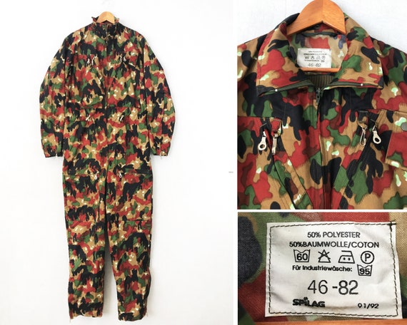 RARE Vintage Swiss Overalls Boilersuit Alpenflage