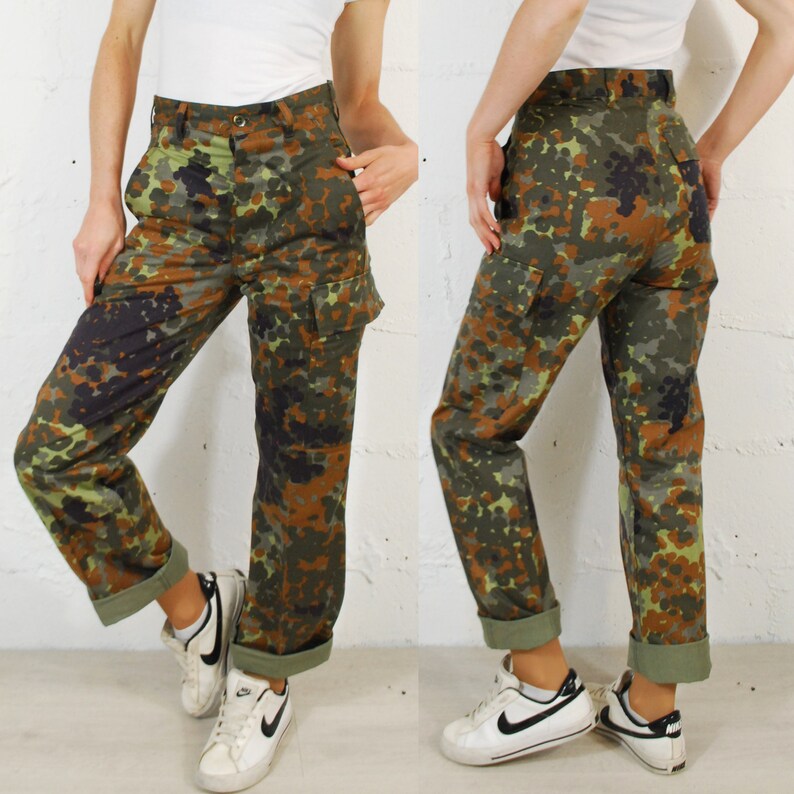 High Waisted Flecktarn Camo Pants ArmyPants / Trousers Etsy