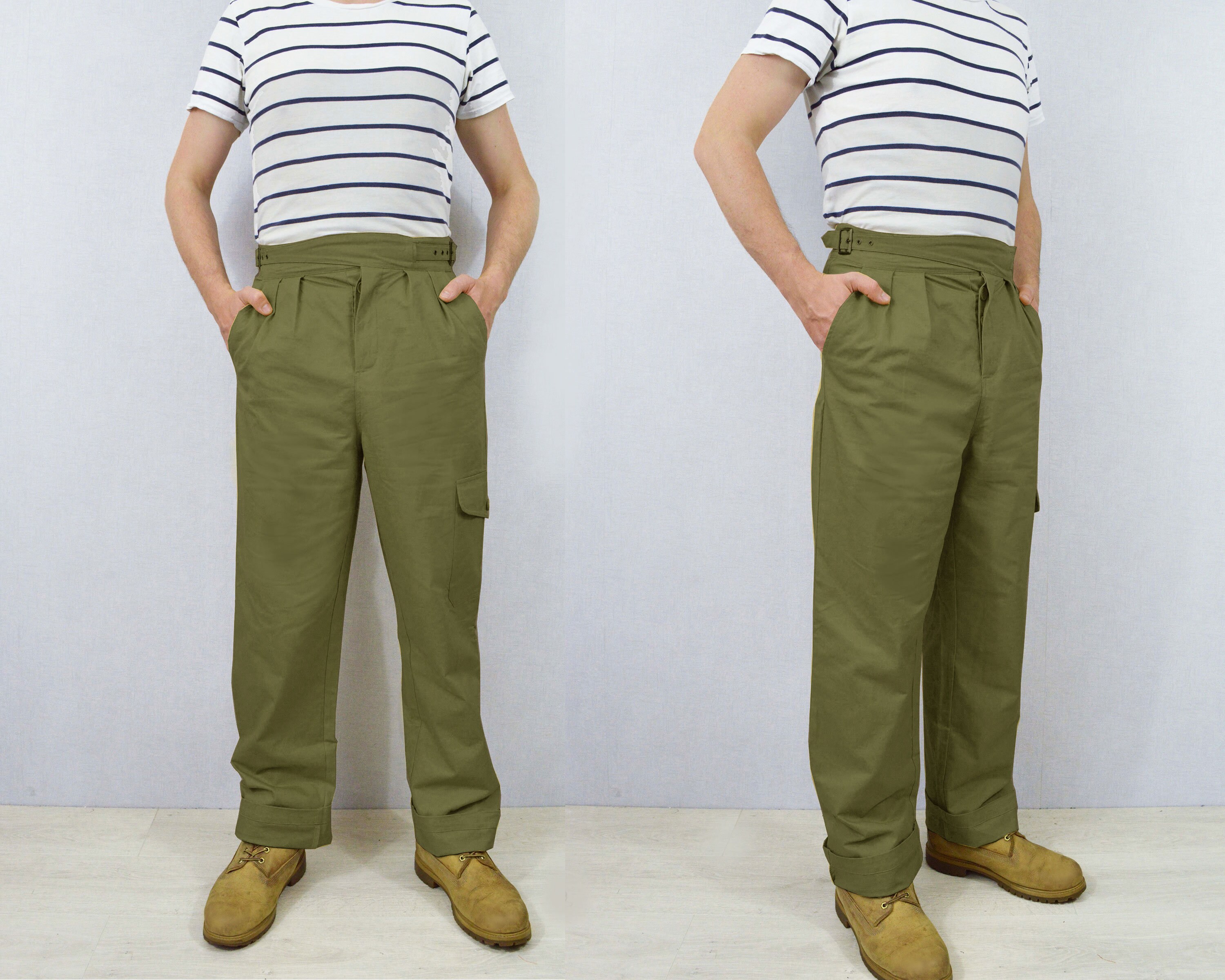 Unisex High Waisted Gurkha Pants 100 Cotton 1950s Army Etsy Australia