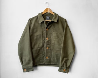 Made in England Moleskin Cotton Chore French Workwear Jacket