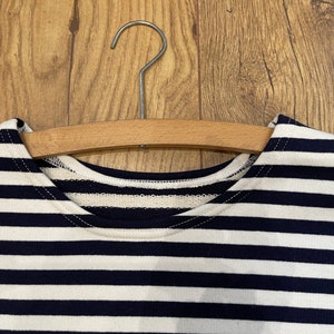 Stripe Breton Top Cotton Sweatshirt Long Sleeve Navy & White Flannel image 8