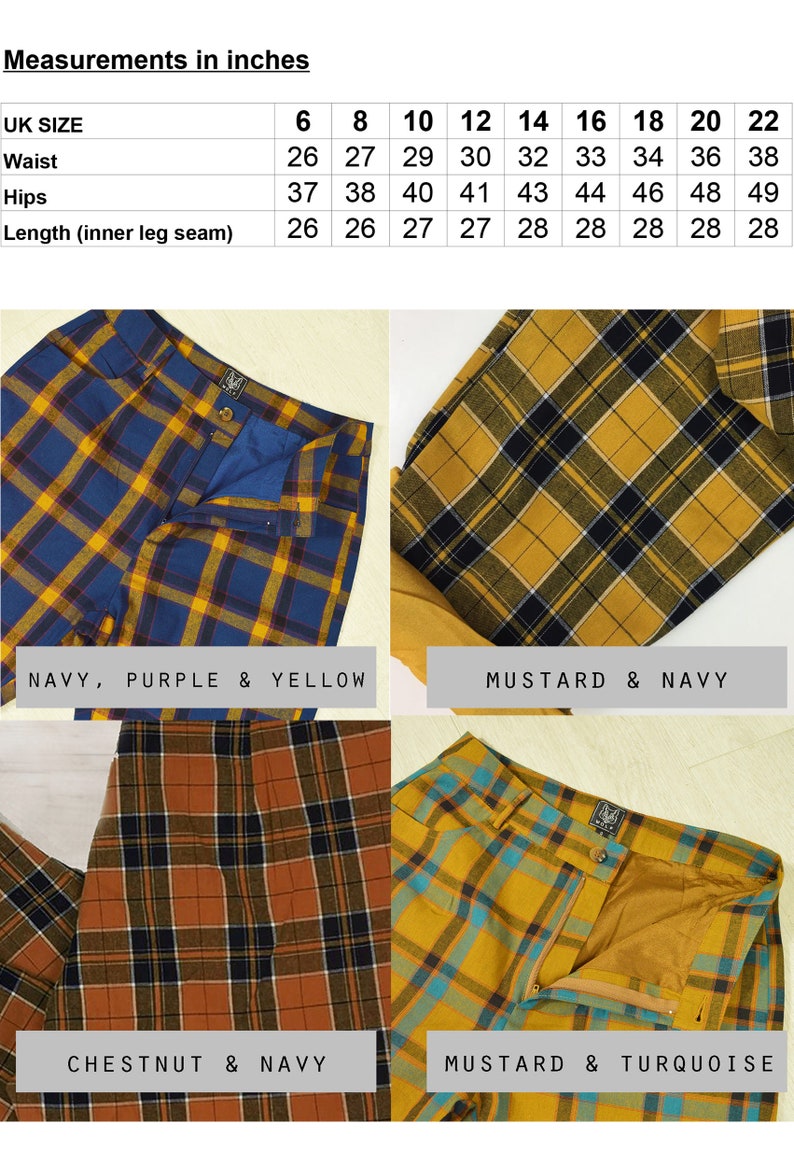 Tartan Plaid Check Chino Capri Pants/Trousers image 10